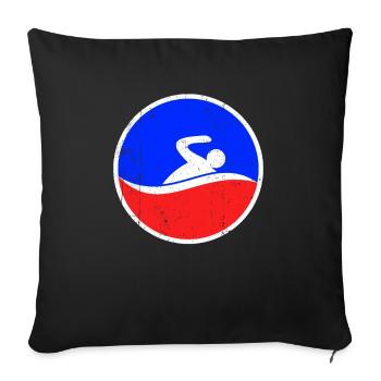 Schwimmen Logo - Sofakissenbezug 45 x 45 cm - Schwarz - Vorne