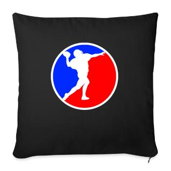 football rugby logo - Sofa pillowcase 17,3'' x 17,3'' (45 x 45 cm) - black - Front
