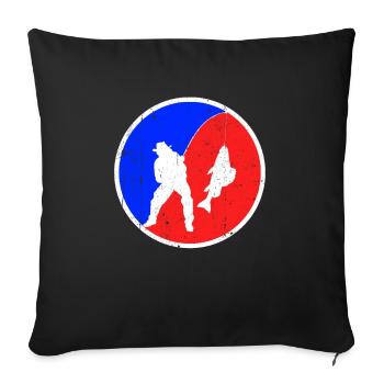 Fishing Logo - Sofa pillowcase 17,3'' x 17,3'' (45 x 45 cm) - black - Front