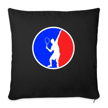 Tennis Logo - Sofakissenbezug 45 x 45 cm - Schwarz - Vorne