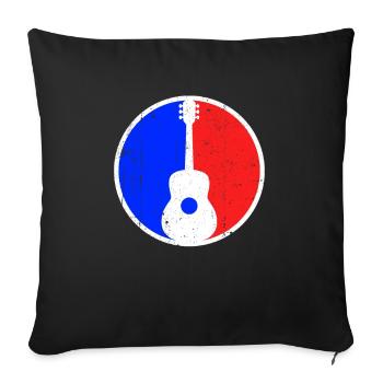 Gitarre Logo - Sofakissenbezug 45 x 45 cm - Schwarz - Vorne