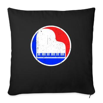 Piano Logo - Housse de coussin décorative 45 x 45 cm - noir - Devant