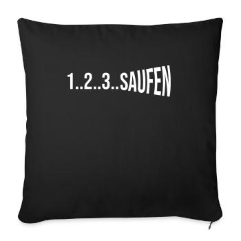 SAUFEN - Sofakissenbezug 45 x 45 cm - Schwarz - Vorne