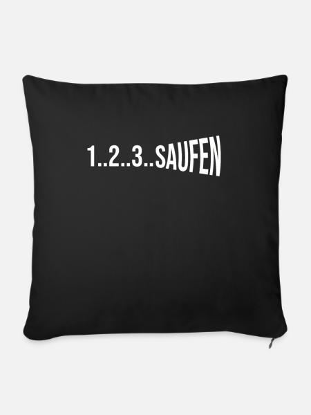 SAUFEN - Sofakissenbezug 45 x 45 cm - Schwarz