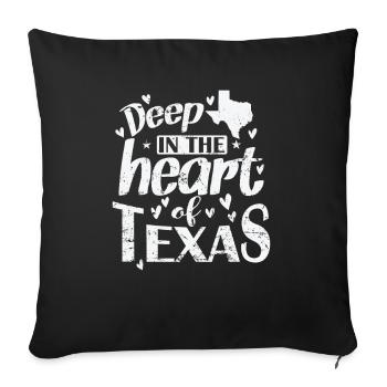 Au cœur de l’État du Texas aux États-Unis - Housse de coussin décorative 45 x 45 cm - noir - Devant