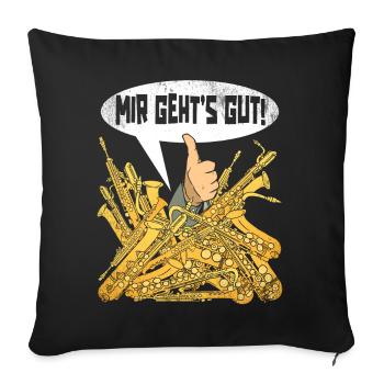 Saxophoniste Saxophoniste Saxophoniste - Housse de coussin décorative 45 x 45 cm - noir - Devant