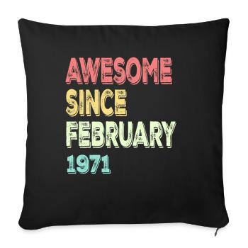 Génial depuis février 1971 - Housse de coussin décorative 45 x 45 cm - noir - Devant
