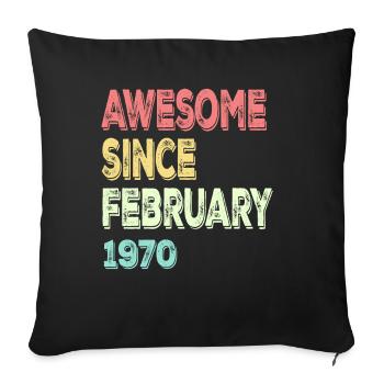 Génial depuis février 1970 - Housse de coussin décorative 45 x 45 cm - noir - Devant
