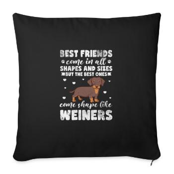 Dachshund - Sofa pillowcase 17,3'' x 17,3'' (45 x 45 cm) - black - Front