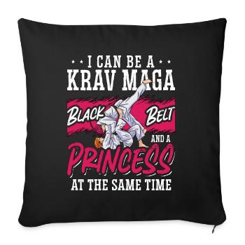 Krav Maga I Can Be A Close Combat Princess Fighter - Sofakissenbezug 45 x 45 cm - Schwarz - Vorne