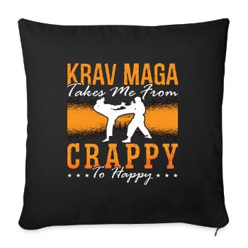 Krav Maga Takes Me From MMA Martial Artist Fighter - Sofakissenbezug 45 x 45 cm - Schwarz - Vorne