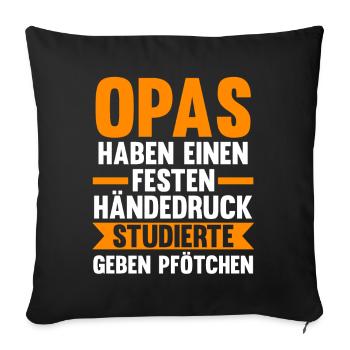 Großvater Großpapa Opi Opa - Sofakissenbezug 45 x 45 cm - Schwarz - Vorne