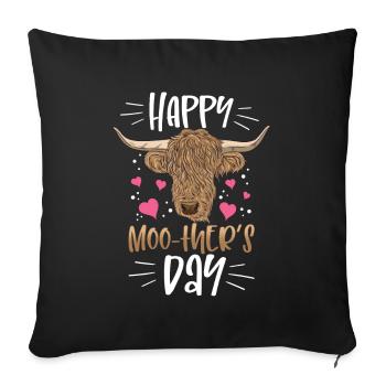 Bonne fête des mères - Housse de coussin décorative 45 x 45 cm - noir - Devant