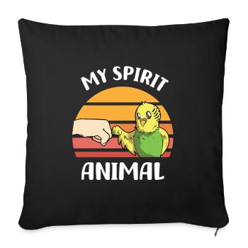 Budgerigar lover | Pet Bird Gifts - Sofa pillowcase 17,3'' x 17,3'' (45 x 45 cm) - black - Front