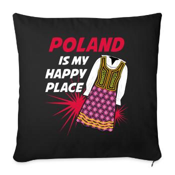 Pologne Pole Costume Polonais - Housse de coussin décorative 45 x 45 cm - noir - Devant