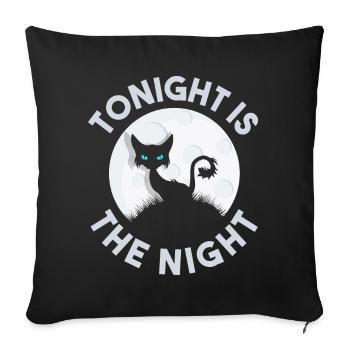 Tonight is the night Black Cat Halloween - Sofa pillowcase 17,3'' x 17,3'' (45 x 45 cm) - black - Front