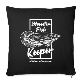 Monster Fish Keeper Arowana Tropical Fish - Housse de coussin décorative 45 x 45 cm - noir - Devant