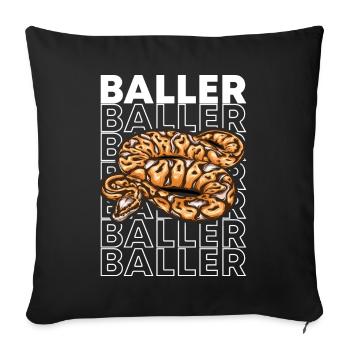 Ball Python 80's Style Baller Royal Python Snake - Sofakissenbezug 45 x 45 cm - Schwarz - Vorne