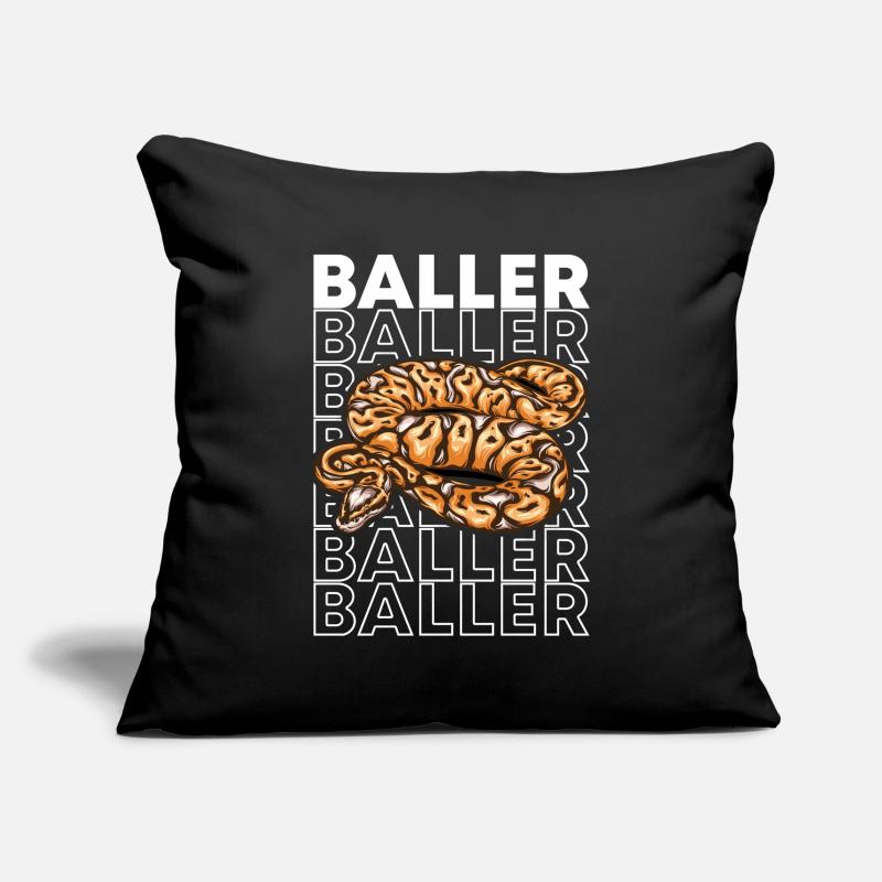 Ball Python 80's Style Baller Royal Python Snake Housse de coussin décorative 45 x 45 cm