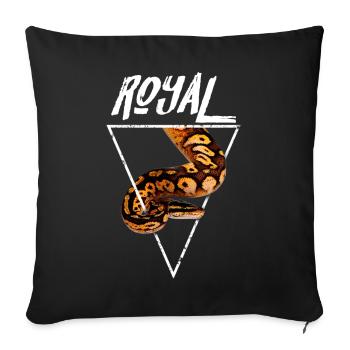 Royal Ball Python Besitzer - Sofakissenbezug 45 x 45 cm - Schwarz - Vorne