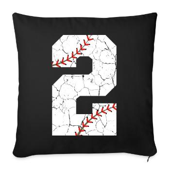 Kinder 2. Geburtstag Baseballspieler 2 Jahre alt - Sofakissenbezug 45 x 45 cm - Schwarz - Vorne