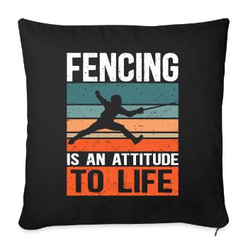 Fencing Fencing Fencing Gift - Sofa pillowcase 17,3'' x 17,3'' (45 x 45 cm) - black - Front