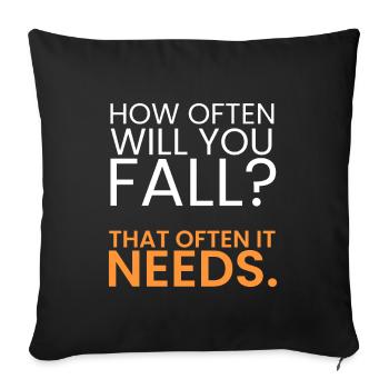 How often should you fail? - Sofa pillowcase 17,3'' x 17,3'' (45 x 45 cm) - black - Front