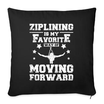 Ziplining way of moving forward - Sofa pillowcase 17,3'' x 17,3'' (45 x 45 cm) - black - Front