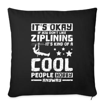 La tyrolienne est un passe-temps cool pour les gens - Housse de coussin décorative 45 x 45 cm - noir - Devant