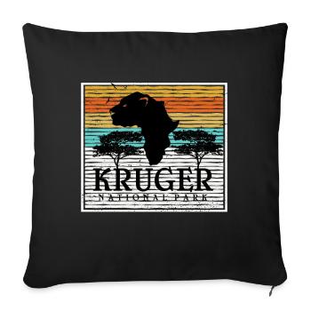 Leopard Nationalpark Afrika Kruger Safari Big Five - Sofakissenbezug 45 x 45 cm - Schwarz - Vorne