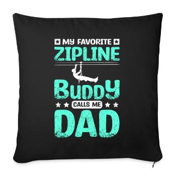 Mon copain de tyrolienne préféré m’appelle papa - Housse de coussin décorative 45 x 45 cm - noir - Devant