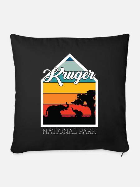 Elephant National Park Africa Krüger-Safari Big Fi - Sofakissenbezug 45 x 45 cm - Schwarz