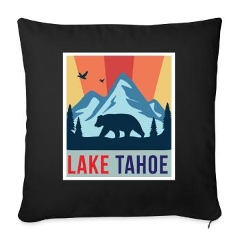 Lake Tahoe Grizzly Bear California Ski Mountains Cam - Sofa pillowcase 17,3'' x 17,3'' (45 x 45 cm) - black - Front