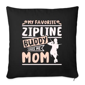Mon copain de tyrolienne préféré m’appelle maman - Housse de coussin décorative 45 x 45 cm - noir - Devant