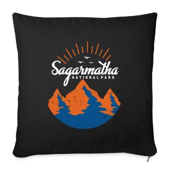 Sagarmatha Everest National Park Nepal Tibet Snow - Sofa pillowcase 17,3'' x 17,3'' (45 x 45 cm) - black - Front