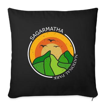 Parc national de Sagarmatha Tibet Everest Neige Népal - Housse de coussin décorative 45 x 45 cm - noir - Devant
