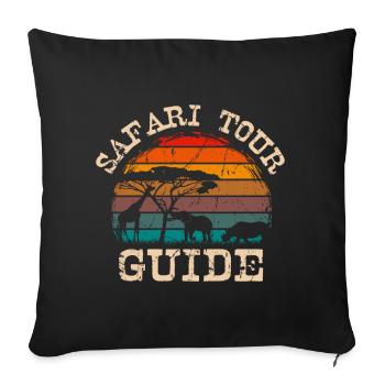 Vintage Safari Tour Guide Family Holiday Trip - Sofa pillowcase 17,3'' x 17,3'' (45 x 45 cm) - black - Front