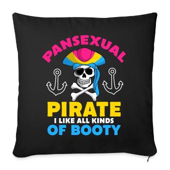 Pansexual Pirate Lgbtq Pansexual Pride Month - Sofa pillowcase 17,3'' x 17,3'' (45 x 45 cm) - black - Front