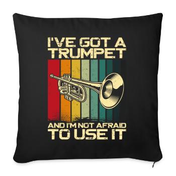 Trumpet Player Vintage Retro I've - Sofakissenbezug 45 x 45 cm - Schwarz - Vorne