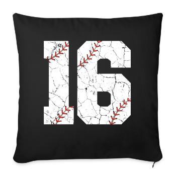Kids 16th Birthday Baseball Player 16 Years Old - Sofa pillowcase 17,3'' x 17,3'' (45 x 45 cm) - black - Front