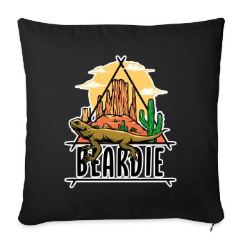 Bearded Dragon Owner Beardie Keeper - Sofa pillowcase 17,3'' x 17,3'' (45 x 45 cm) - black - Front