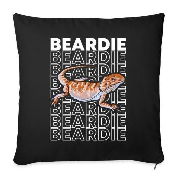 Bearded Dragon Lizard 80's Style Reptile Keeper - Sofakissenbezug 45 x 45 cm - Schwarz - Vorne