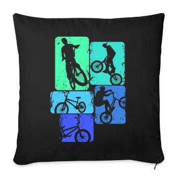 BMX Bike Stunt Boys Kids - Sofa pillowcase 17,3'' x 17,3'' (45 x 45 cm) - black - Front