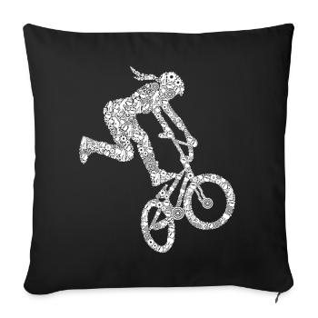 BMX Girls Bike Stunt Kids - Sofa pillowcase 17,3'' x 17,3'' (45 x 45 cm) - black - Front