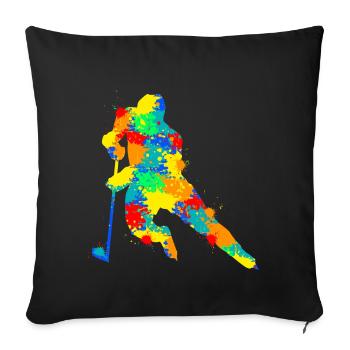 Hockey sur glace Garçons Enfants Hommes - Housse de coussin décorative 45 x 45 cm - noir - Devant
