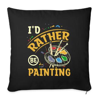 Je préfère peindre - Housse de coussin décorative 45 x 45 cm - noir - Devant
