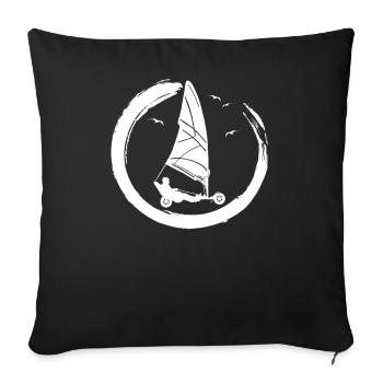 Plage Voile Windracer Land Sailers Land Sailors - Housse de coussin décorative 45 x 45 cm - noir - Devant