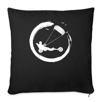 Strand-Kite Windracer Land-Kite Kite-Strandsegler - Sofakissenbezug 45 x 45 cm - Schwarz - Vorne