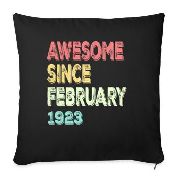 Awesome since March 1923 - Sofa pillowcase 17,3'' x 17,3'' (45 x 45 cm) - black - Front