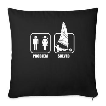 Plage Voile Windracer Land Sailers Land Sailors - Housse de coussin décorative 45 x 45 cm - noir - Devant